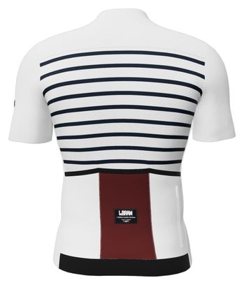 Maillot Manches Courtes LeBram Ventoux Marinière Édition Limitée Blanc Bleu Bordeaux