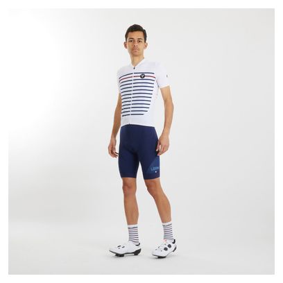 Maillot Manches Courtes LeBram Ventoux Marinière Édition Limitée Blanc Bleu Bordeaux