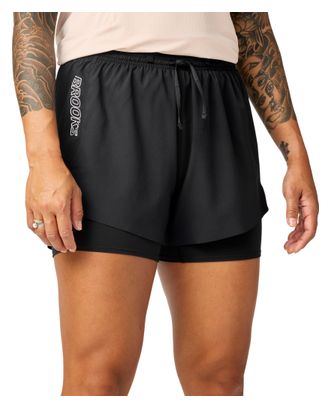 Brooks Cascadia 2-in-1 Shorts, Black, Women's