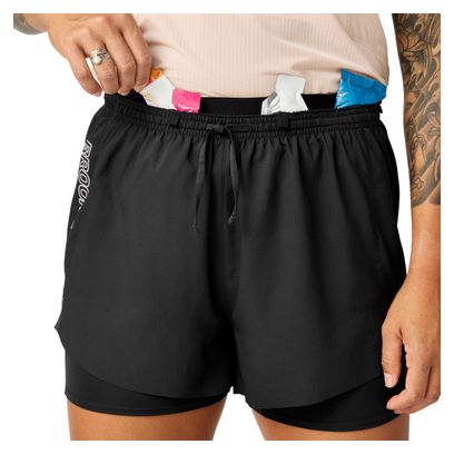 Brooks Cascadia 2-in-1 Shorts, Black, Women's