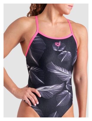 Arena Frozen Leaves Swimsuit Black/Pink Women's
