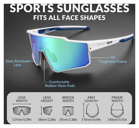 Cycling glasses sport white polarized
