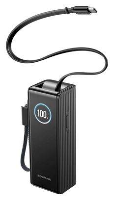 EcoFlow RAPID Power Bank 25K - 170W  câbles intégrés  écran intelligent