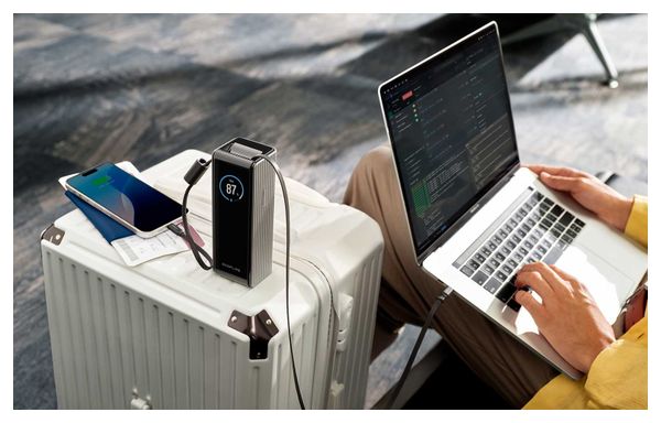 EcoFlow RAPID Power Bank 25K - 170W  câbles intégrés  écran intelligent