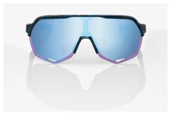 100% Brille - S2 - Schwarz Holographic - HiPER Verspiegelte Gläser Blau