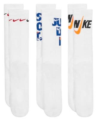 Chaussettes (3 paires) Nike Everyday Plus Cushioned Blanc Unisexe