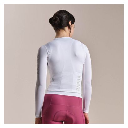 Maillot Manches Longues Rapha RCC Pro Team Lightweight Blanc/Gris Femme