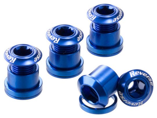 Reverse Kettenblattschrauben Set 7mm Blau Dunkel (x4)