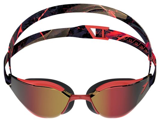 Speedo Fastskin Hyper Elite Mirror Black/Red Swimming Goggles