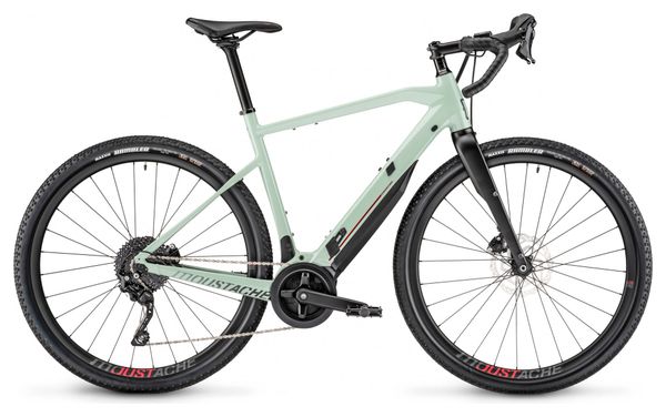 Gravel Bike Électrique Moustache Dimanche 29.3 Gravel Shimano GRX 10V 500 Wh 700 mm Vert Amande 2020