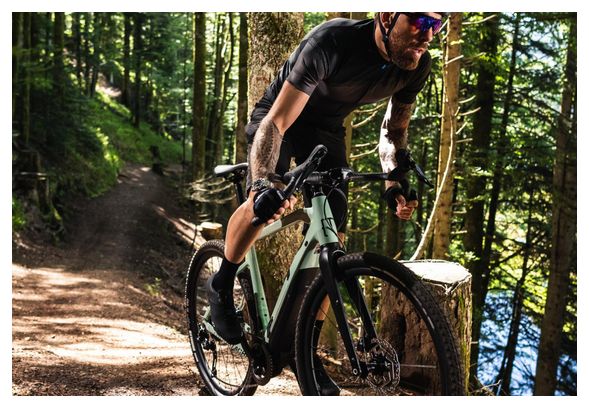 Gravel Bike Électrique Moustache Dimanche 29.3 Gravel Shimano GRX 10V 500 Wh 700 mm Vert Amande 2020