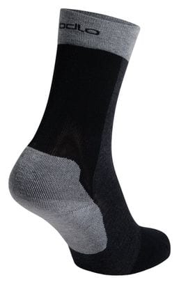 Odlo Performance Wool Mid Socken Schwarz/Grau