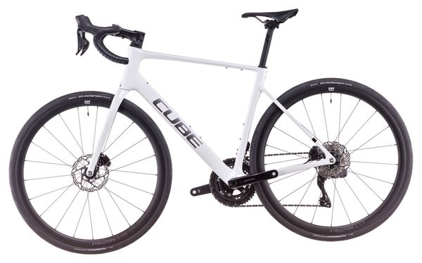 Vélo de Route Cube Attain C:62 SLX Shimano 105 Di2 12V 700 mm Blanc Cotton Gris 2025
