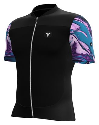 LeBram Ventoux Pétrole Short Sleeves Jersey Black Blue
