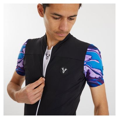 LeBram Ventoux Pétrole Short Sleeves Jersey Black Blue