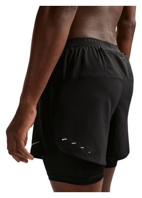 Nike Stride 5in 2-in-1 korte broek voor heren, zwart