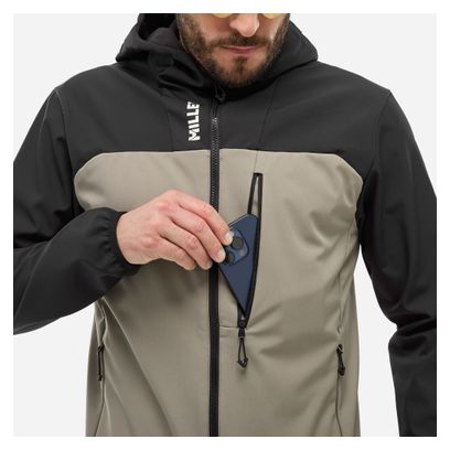 Millet Seneca Shield Hoodie Softshelljacke Beige/Schwarz Mann