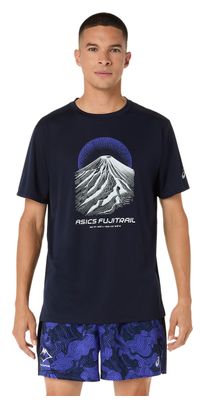 Asics Fujitrail Trail-T-shirt met logo, blauw, heren