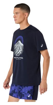 Asics Fujitrail Trail-T-shirt met logo, blauw, heren
