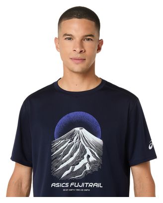 Asics Fujitrail Trail-T-shirt met logo, blauw, heren