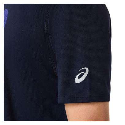 Asics Fujitrail Trail-T-shirt met logo, blauw, heren