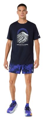Asics Fujitrail Trail-T-shirt met logo, blauw, heren