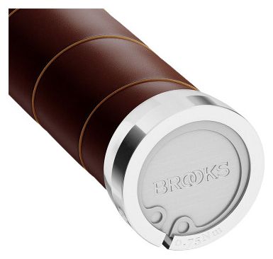 Paire de Grips Brooks England Slender Leather Grips 130/100 mm Marron
