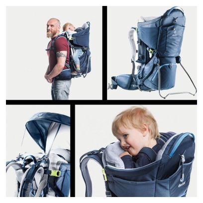 Porte-bébé Deuter Kid Comfort bleu + pare-soleil