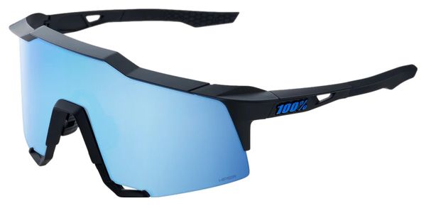 100% Speedcraft Matte Black- Hiper Blue Multilayer Mirror Lenses
