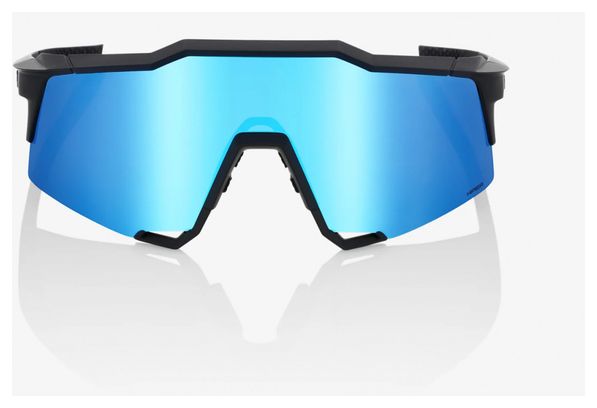Brille 100% Speedcraft Matte Schwarz- Mehrschichtige verspiegelte Gläser Hiper Blue