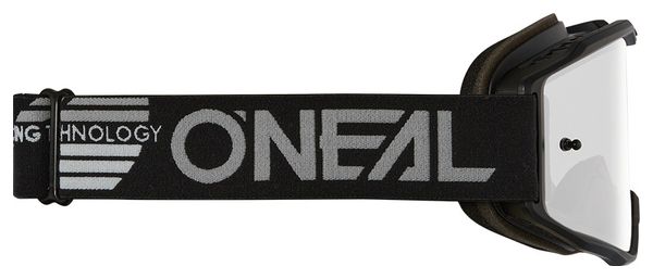 Máscara O'Neal B-10 Negro Sólido Lente Espejo Plateado