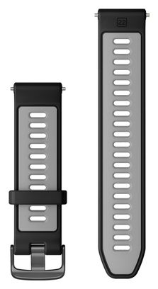 Garmin Forerunner 22 mm Muñequera de silicona Negra Polvo Gris