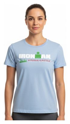 Ironman Vitoria Dames Hemelsblauw Korte Mouw T-Shirt