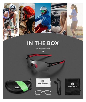 Lunettes photochromiques anti-uv400 - noir et rouge
