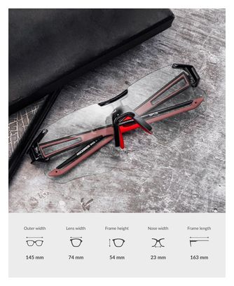 Lunettes photochromiques anti-uv400 - noir et rouge