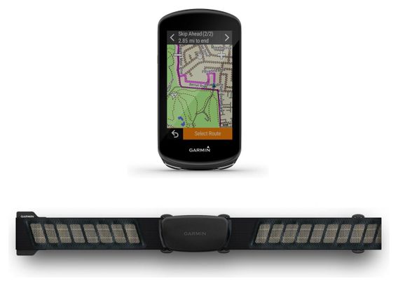 Pack Ciclocomputador GPS Garmin Edge 1030 Plus + Cinturón de frecuencia cardíaca Garmin HRM-Dual