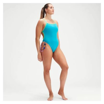 Women's 1-piece Speedo Solid V Back Swimsuit Blue