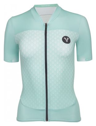LeBram Womens Portillon Celeste / Green Tailored Fit Maglia manica corta
