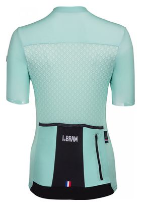 LeBram Womens Portillon Celeste / Green Tailored Fit Maglia manica corta