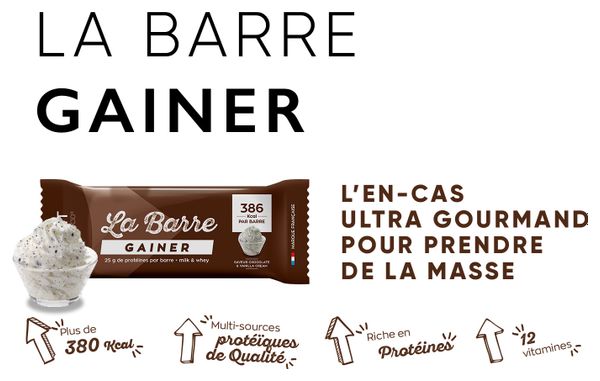 La Barre Gainer Chocolate et Vanilla Cream x 16 barres