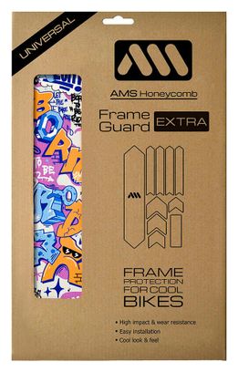 AMSTYLE-Kit protection de cadre - EXTRA 10pcs Born to Be Rider bleu