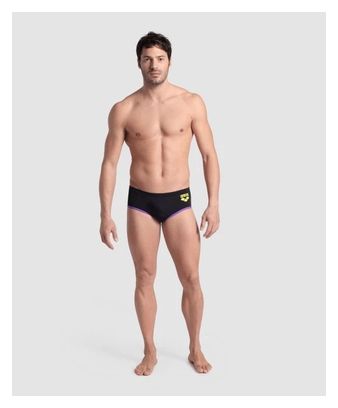 Slip de Bain Arena One Big Logo Noir Violet Homme