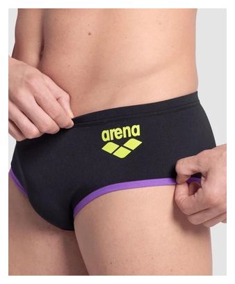 Slip de Bain Arena One Big Logo Noir Violet Homme