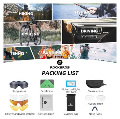 Sunglasses polarized 4 lenses interchangeable