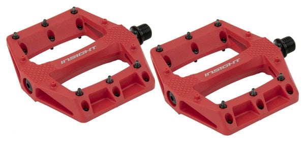 Pair of Insight Thermoplastic DU Red Flat Pedals