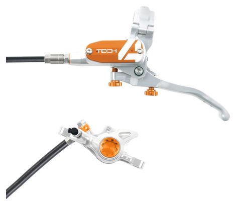 Hope Tech4 X2 Disc Break - Tubo standard anteriore argento/arancione