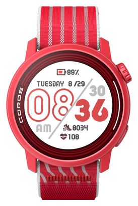 Coros Pace 3 GPS-Uhr Rotes Nylonarmband Track Edition