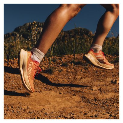 Trail Shoes adidas Terrex Agravic Speed Ultra Orange Blanc Homme
