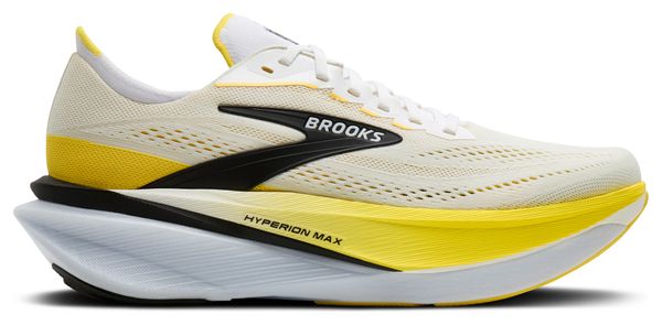 Brooks Hyperion Max 4 Running Shoes, White/Yellow, Men's