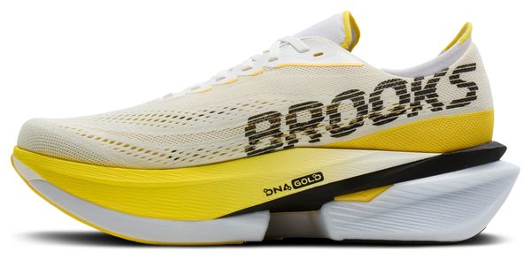Brooks Hyperion Max 4 Running Shoes, White/Yellow, Men's